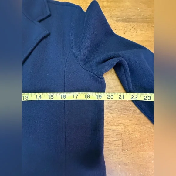Lauren Ralph Lauren Navy Blue Knit Blazer L - Picture 6 of 9